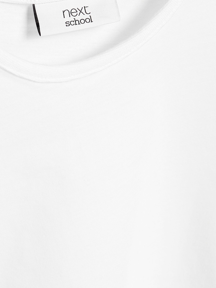 White Puff Sleeve 100% Cotton T-Shirts 2 Pack (3-16yrs) - Image 7 of 7