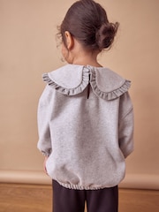 Grey Glitter Collar Sweatshirt (3mths-7yrs) - Image 3 of 9
