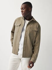 Stone Natural Premium Texture Jersey Shacket - Image 1 of 10