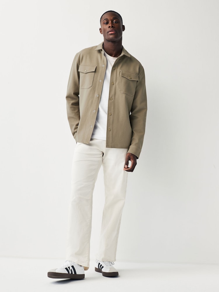 Stone Natural Premium Texture Jersey Shacket - Image 2 of 10