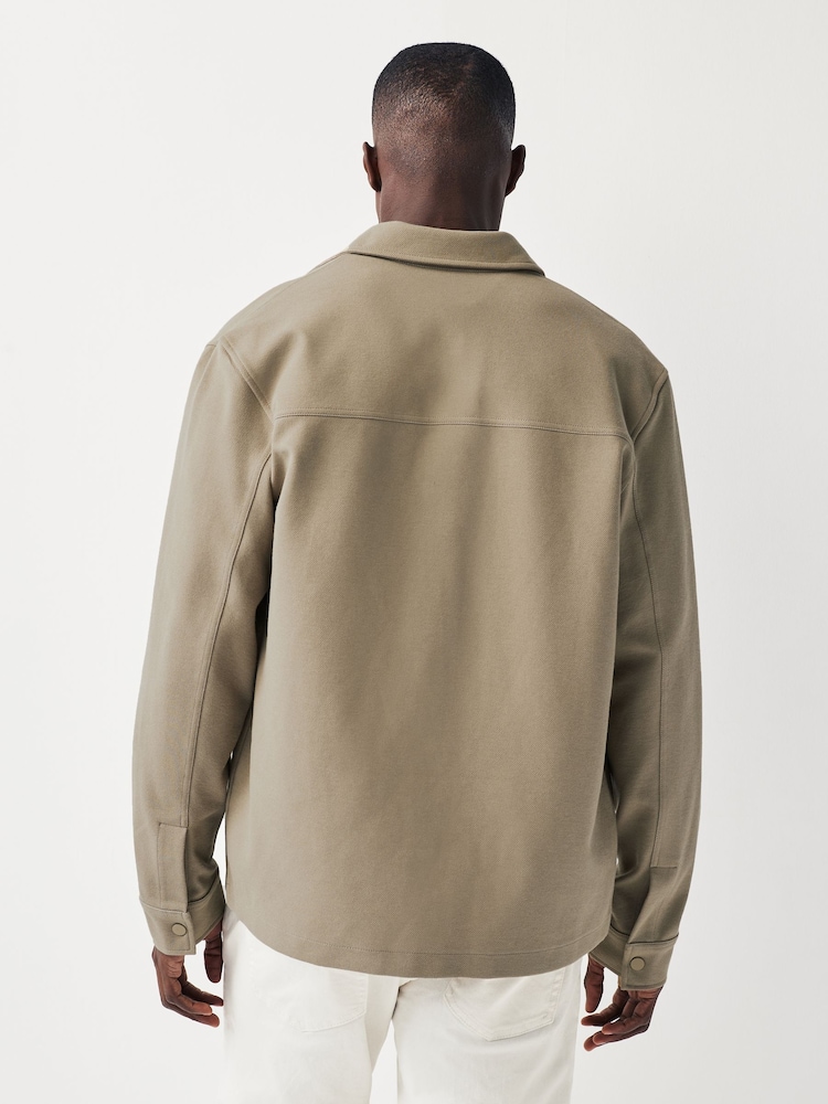 Stone Natural Premium Texture Jersey Shacket - Image 3 of 10