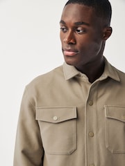 Stone Natural Premium Texture Jersey Shacket - Image 5 of 10