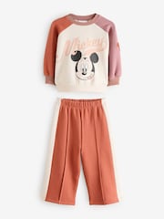 Pink/Cream Mickey Mouse Sweatshirt and Wide Leg Joggers Set (3mths-7yrs) - Image 7 of 10