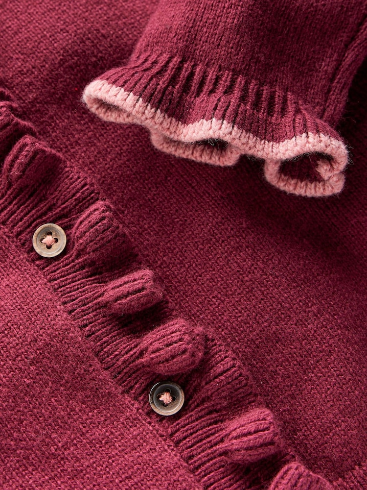 Boden Purple Everyday Frilled Cardigan - Image 3 of 3 Boden Purple Everyday Frilled Cardigan - Image 3 of 3