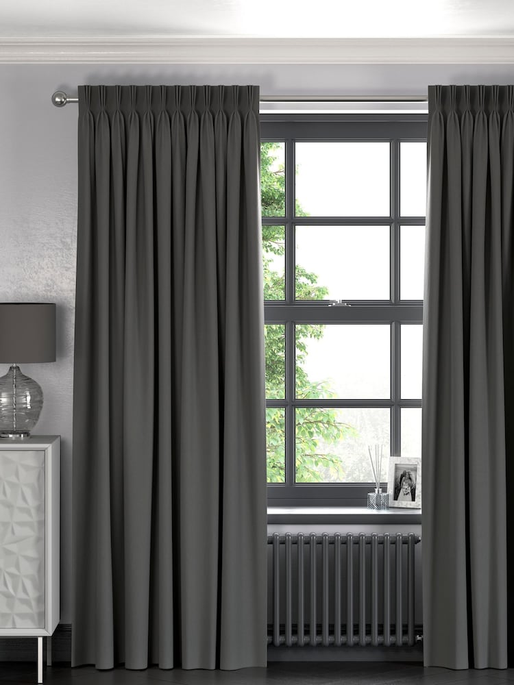 Charcoal Grey 100% Cotton Made to Measure Curtains - Image 1 of 8