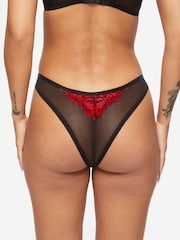 Ann Summers Red Nightfall Floral Lace Brazilian Knickers - Image 2 of 5