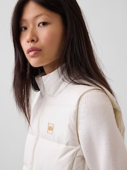 Gap White Relaxed Puffer Gilet - Image 4 of 4