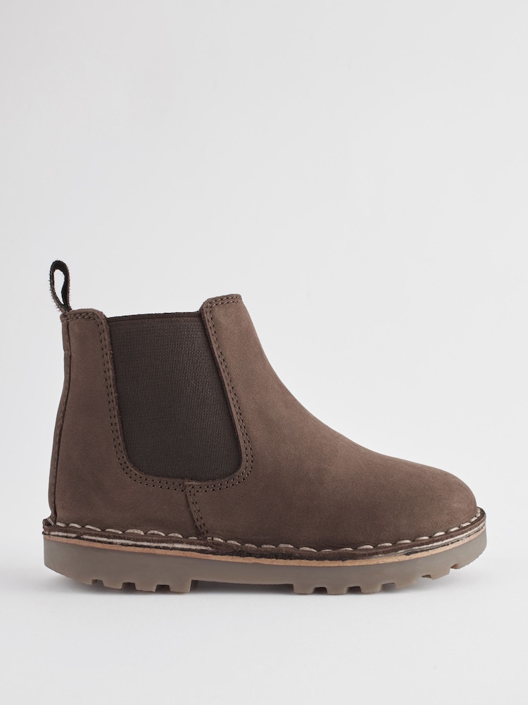 Schokoladenbraun - Warmgefütterte Chelsea-Stiefeletten aus Leder - Bild 2 von 6 Schokoladenbraun - Warmgefütterte Chelsea-Stiefeletten aus Leder - Bild 2 von 6
