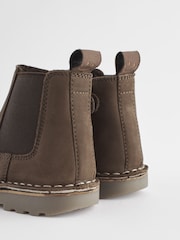Chocolate Brown Wide Fit (G) Warm Lined Leather Chelsea Boots - Image 4 of 6