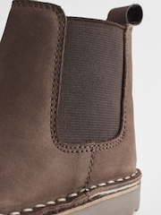 Chocolate Brown Wide Fit (G) Warm Lined Leather Chelsea Boots - Image 5 of 6