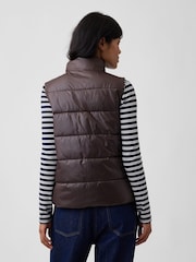 Gap Brown Relaxed Puffer Gilet - Image 2 of 4
