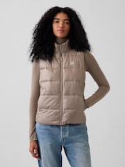Gap Beige Relaxed Puffer Gilet - Image 1 of 4