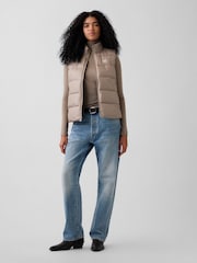 Gap Beige Relaxed Puffer Gilet - Image 3 of 4