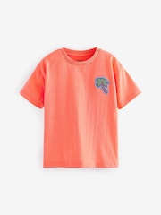White/Grey/Blue/Orange 100% Cotton Short Sleeve T-Shirts 4 Pack (3mths-7yrs) - Image 3 of 7