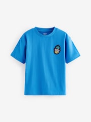 White/Grey/Blue/Orange 100% Cotton Short Sleeve T-Shirts 4 Pack (3mths-7yrs) - Image 5 of 7