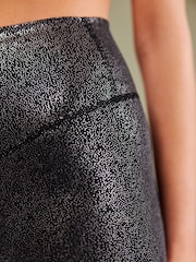 Silver Sparkle Glitter High Waist Full Length Leggings - Image 6 of 8
