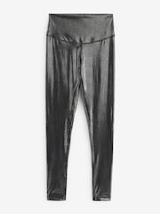 Silver Sparkle Glitter High Waist Full Length Leggings - Image 7 of 8