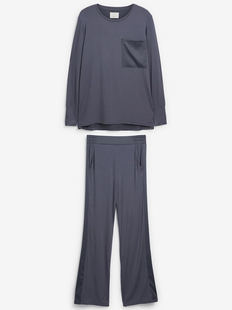 Charcoal Grey Wide Leg Pyjamas - Image 2 of 4