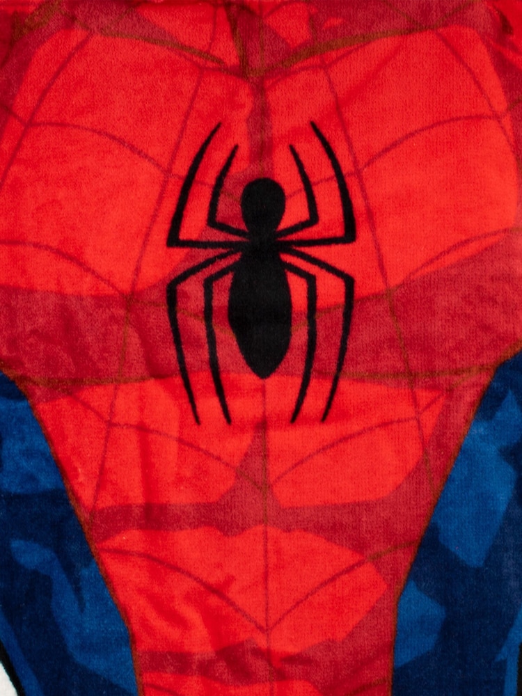 Character Red Spiderman License Kids Printed Swim And Beach 100% Cotton Towel Poncho - Image 3 of 3