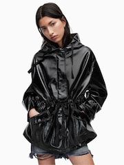 AllSaints Black Kelsie Shine Jacket - Image 5 of 9
