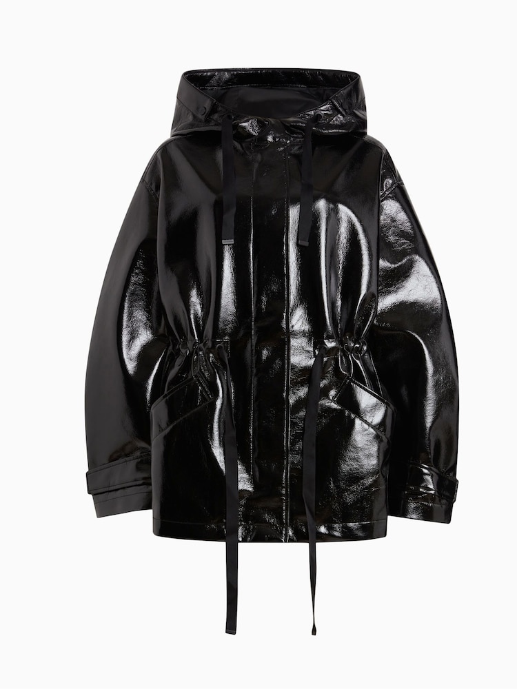 AllSaints Black Kelsie Shine Jacket - Image 9 of 9