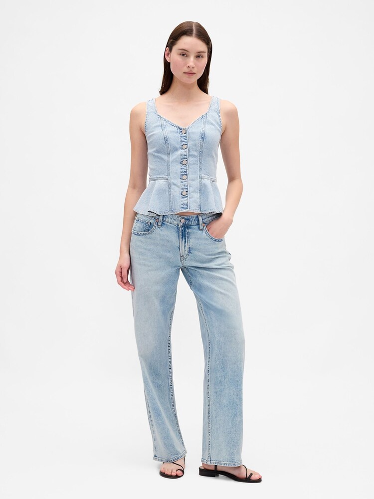 Gap Light Blue Wash Low Rise '90s Loose Jeans - Image 1 of 4 Gap Light Blue Wash Low Rise '90s Loose Jeans - Image 1 of 4