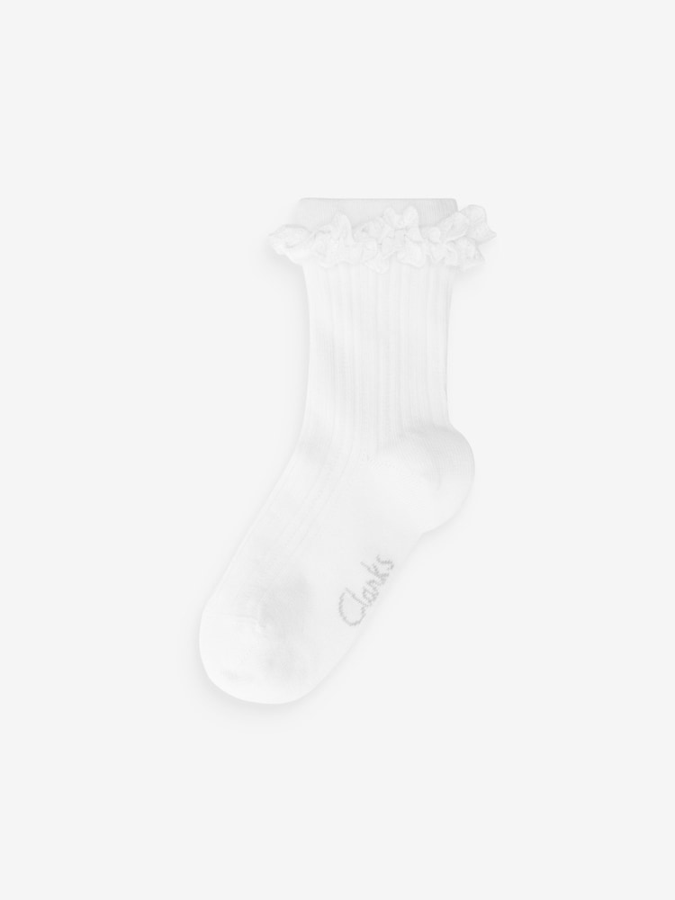 Clarks White Clarks Girls Ankle School Socks 2 Pack - Image 3 of 3 Clarks White Clarks Girls Ankle School Socks 2 Pack - Image 3 of 3