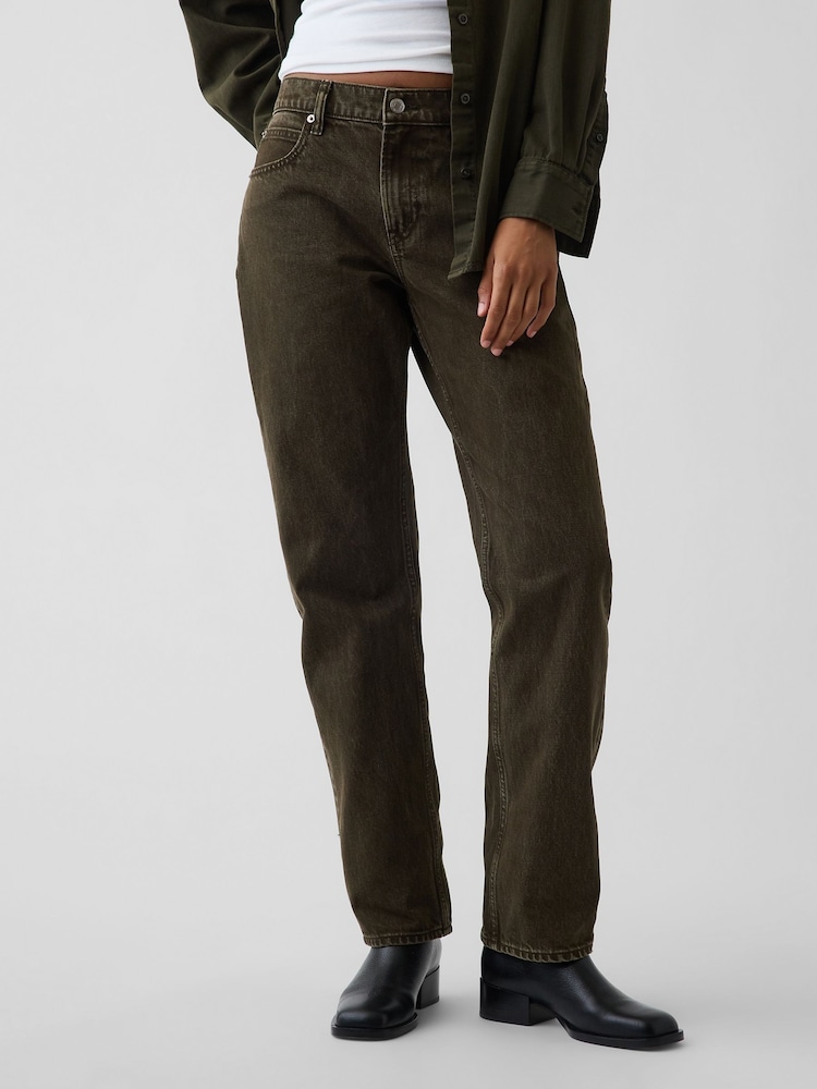 Gap Green Mid Rise Straight Taper Jeans - Image 1 of 6