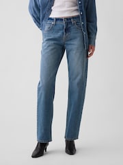 Gap Mid Wash Mid Rise Straight Taper Jeans - Image 1 of 5