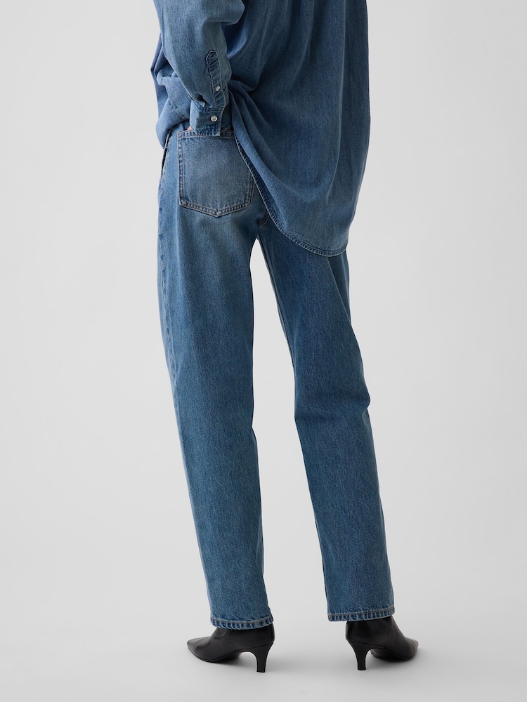 Gap Mid Wash Mid Rise Straight Taper Jeans - Image 2 of 5 Gap Mid Wash Mid Rise Straight Taper Jeans - Image 2 of 5