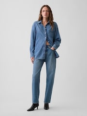 Gap Mid Wash Mid Rise Straight Taper Jeans - Image 4 of 5