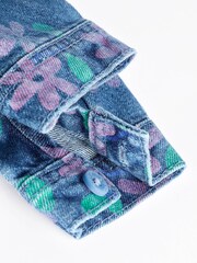 Printed Denim Floral Baby Jacket, Jeans And T-Shirt 3 Piece Set - Image 7 of 9