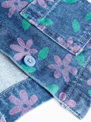 Printed Denim Floral Baby Jacket, Jeans And T-Shirt 3 Piece Set - Image 8 of 9