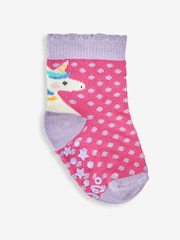 JoJo Maman Bébé Lilac 3-Pack Unicorn Socks - Image 3 of 5