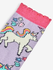 JoJo Maman Bébé Lilac 3-Pack Unicorn Socks - Image 5 of 5