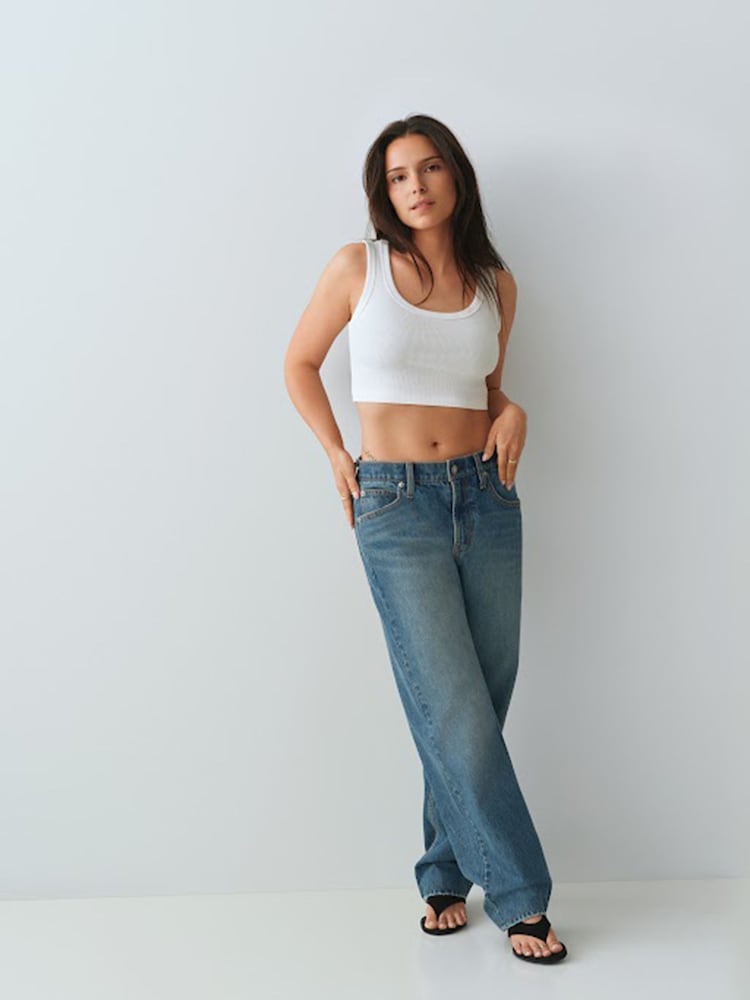Gap Medium Indigo Mid Rise Straight Taper Jeans - Image 1 of 6 Gap Medium Indigo Mid Rise Straight Taper Jeans - Image 1 of 6