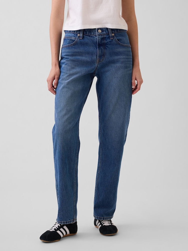 Gap Medium Indigo Mid Rise Straight Taper Jeans - Image 2 of 6 Gap Medium Indigo Mid Rise Straight Taper Jeans - Image 2 of 6