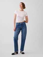 Gap Medium Indigo Mid Rise Straight Taper Jeans - Image 5 of 6