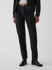 Gap Black Mid Rise Straight Taper Jeans - Image 1 of 5