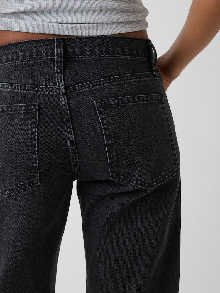 Gap Black Mid Rise Straight Taper Jeans - Image 5 of 5 Gap Black Mid Rise Straight Taper Jeans - Image 5 of 5