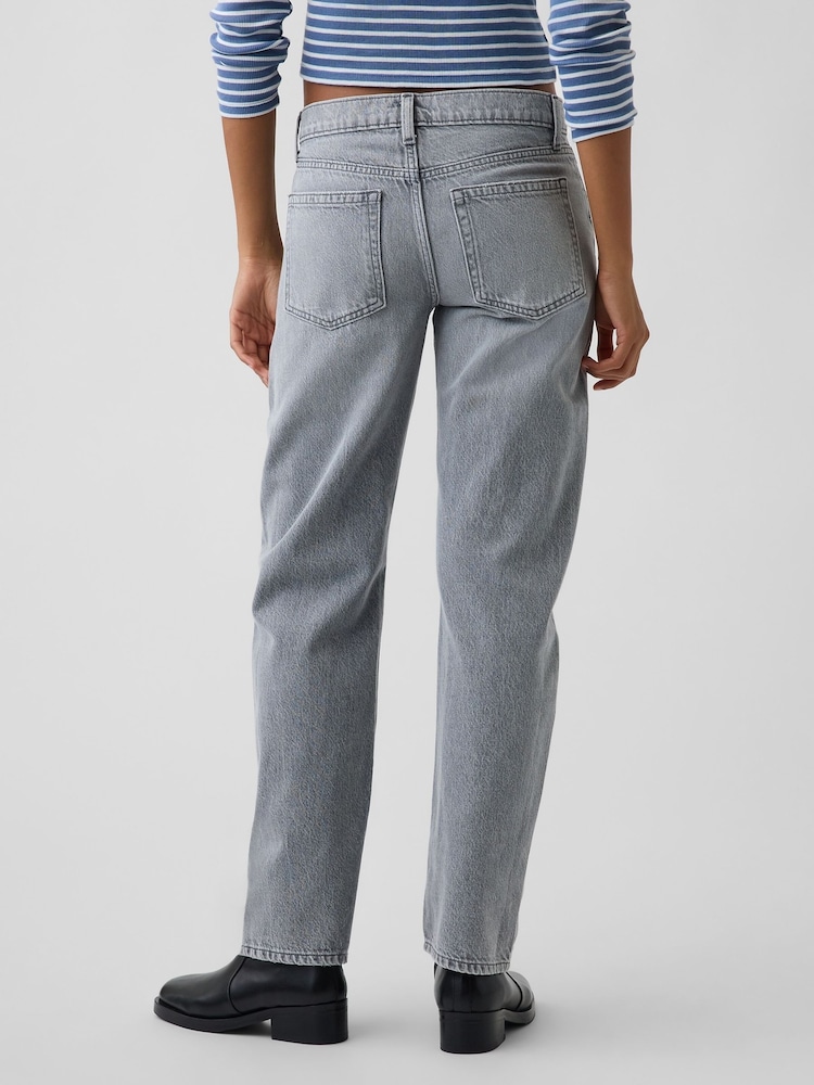 Gap Grey Mid Rise Straight Taper Jeans - Image 2 of 5 Gap Grey Mid Rise Straight Taper Jeans - Image 2 of 5