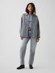 Gap Grey Mid Rise Straight Taper Jeans - Image 4 of 5