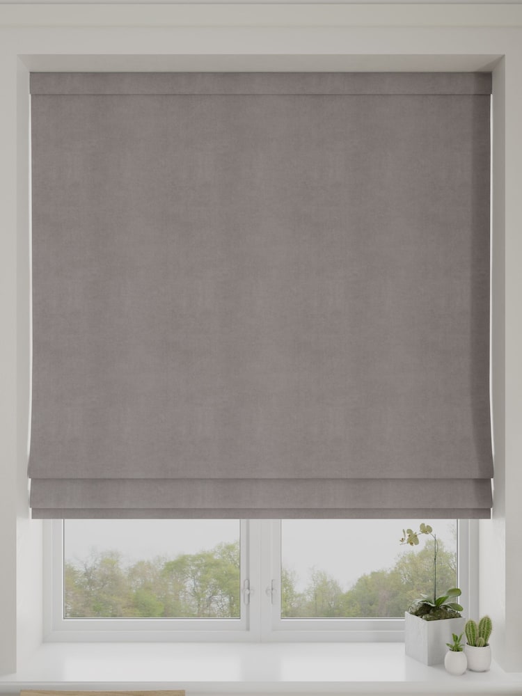 Mauve Purple Soft Velour Made To Measure Roman Blind - Image 1 of 6