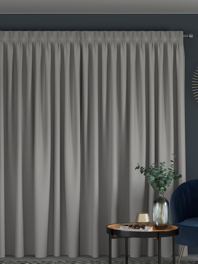 Silver 100% Cotton Made To Measure Curtains - Image 2 of 9