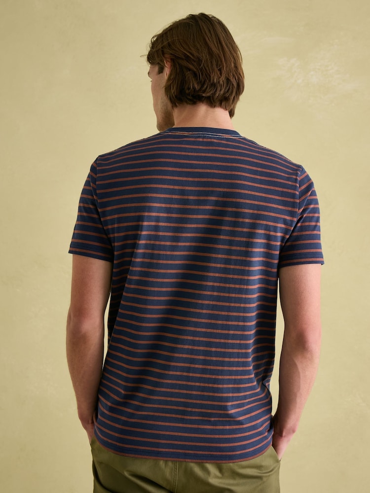 Joules Boathouse Brown & Navy Jersey Crew Neck T-Shirt - Image 2 of 6