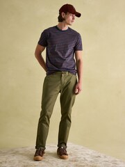 Joules Boathouse Brown & Navy Jersey Crew Neck T-Shirt - Image 3 of 6