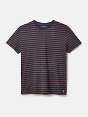 Joules Boathouse Brown & Navy Jersey Crew Neck T-Shirt - Image 6 of 6