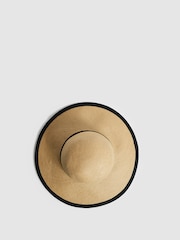 Reiss Natural Nina Raffia Woven Wide Brim Hat - Image 3 of 6
