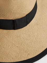 Reiss Natural Nina Raffia Woven Wide Brim Hat - Image 4 of 6
