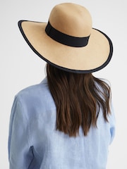 Reiss Natural Nina Raffia Woven Wide Brim Hat - Image 6 of 6